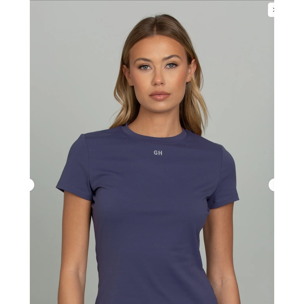 Gold Hinge pale indigo essential full length short sleeve shirt medium